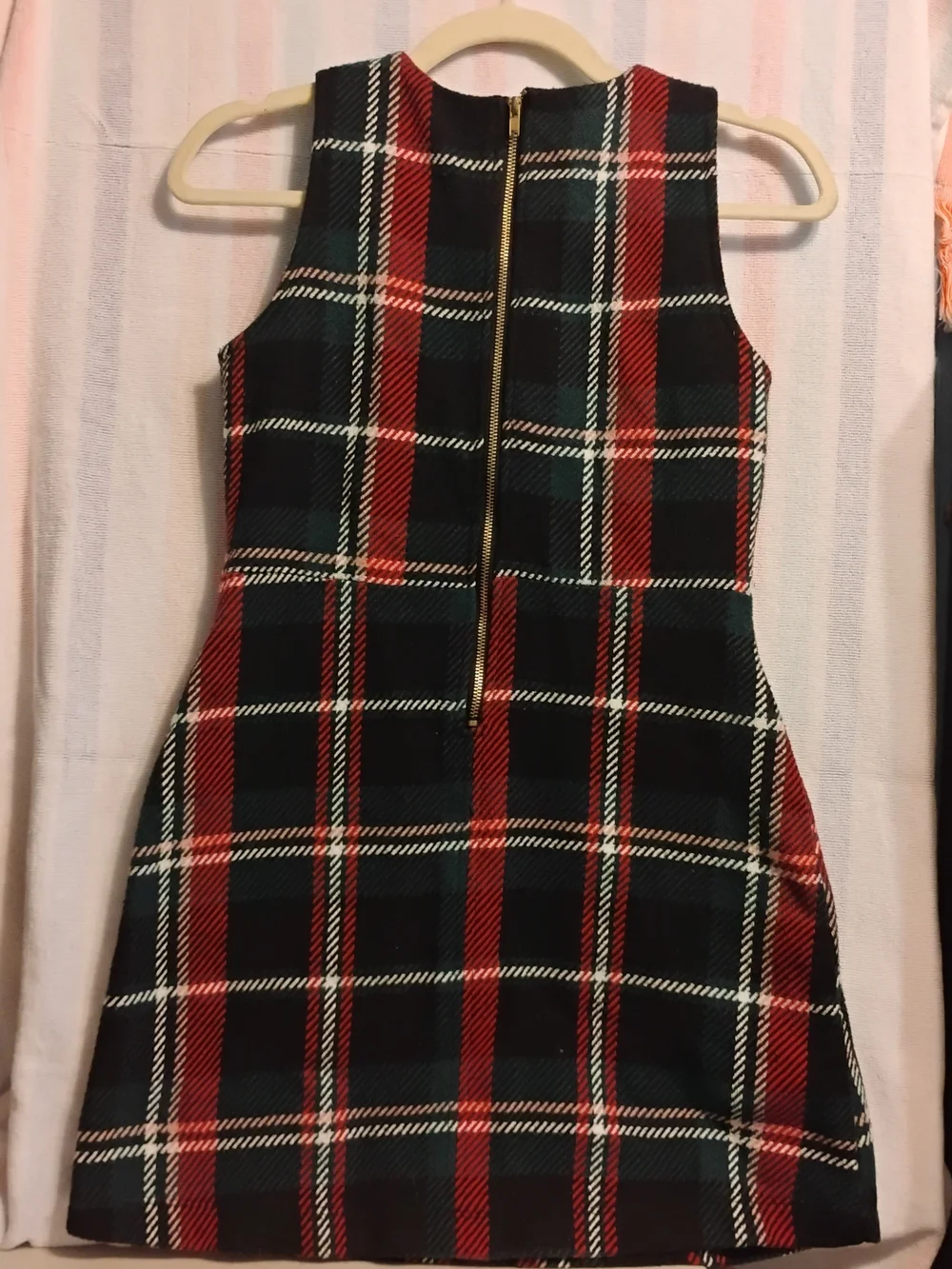 GB girls Black and Red Plaid Sleeveless A-Line Dress